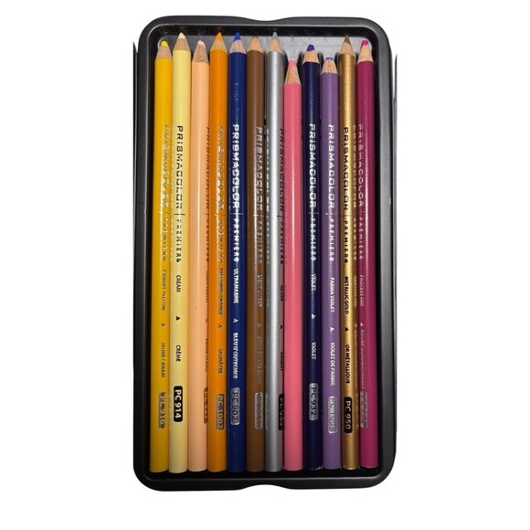 Prismacolor Premier Colored Pencils 36ct Storage Tin Plus 3 Metal Sharpeners - Picture 4 of 11